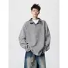 Conjunto de duas peças com visual de camisa polo xadrez de tricô estilo Old Money para homens, nova coleção de outono, top casual moderno de peso pesado