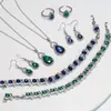 Collar Pendientes Anillo Abierto de Zirconia de Lujo Ligero Europeo y Americano Traje de Joyería Joyería de Calabaza Venta Caliente Temperamento Transfronterizo Noble de Alta Calidad