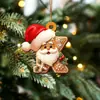 Nuevo Colgante Plano de Acrílico con Letra de Jengibre de Santa Claus Adornos para Árbol de Navidad Adornos Festivos