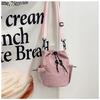 Bolsa de Nylon Simple Estilo Japonés al por Mayor para Mujer 2025 Nueva Bolsa Cruzada para Ciclismo con Cordón Plegada Bolso de Hombro Casual