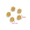 Cuentas Perforadas de Acero Inoxidable Separadores de Flor de Lavanda Colgante Dorado Collar Joyería DIY