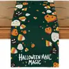 Camino de mesa de Halloween más vendido de Temu transfronterizo, mantel decorativo navideño de lino, alfombrilla de té de gama alta para mueble de TV