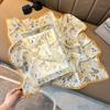Pañuelo de Seda 70*70 Chifón de Seda Estampado Floral Pañuelo 100% Seda de Morera para Mujer, Pañuelo Cuadrado Pequeño para Atar Bolsos, Venta al por Mayor, Estilo Fresco y Dulce