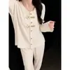 Pijama de encaje para mujer, conjunto de manga larga para primavera y otoño, ropa de casa linda y elegante, talla grande, se puede usar para salir, venta al por mayor transfronteriza