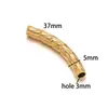 Pingente Rosqueado de Cotovelo 37mm Banhado a Ouro 18K de Aço Inoxidável DIY Moda Colar Pulseira Acessórios de Joias Lote Transfronteiriço
