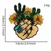 Parche Bordado Estilo Western Vaquera Estampado de Leopardo Parche Insignia de Cactus Parche Aplicación Bordada Accesorios para Ropa