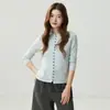 Cárdigan de cachemira para mujer, 100% cachemira pura, nuevo estilo otoño/invierno, cuello redondo, dobladillo enrollado, abotonado, suéter de punto exterior