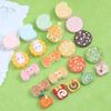 Sándwich de simulación galleta rollo de toalla plato de cena accesorios de resina cargador diy cubierta protectora agujero zapatos zapatos flor