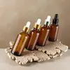 Botellas de Aceite Esencial Marrones en Stock 5ml-30ml Botellas Dispensadoras de Aceite Esencial Botellas de Vidrio Transparente Marrón con Gotero Botellas de Esencia