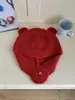 Outono e inverno novo pequeno monstro chapéu redondo orelha chapéu orelha de urso bonito de pelúcia velo chapéu quente proteção da orelha cabeçalho lei feng chapéu