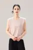Fábrica Fuente Dalang Verano Tejido de Seda Helada Ropa para Mujer Cuello Redondo Chaleco Tienda Física OEM Etiqueta Privada Procesamiento por Lotes Personalizado