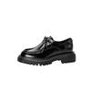Zapatos Básicos Pequeños de Estilo Universitario de Cuero con Cuero Genuino Completo por Dentro y por Fuera Primavera 2024 Tacón Medio Grueso Suela Gruesa Piel de Vaca Punta Redonda Mocasines de Cordones para Mujer