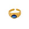 Anillo abierto de circonita ovalada de acero inoxidable de alta gama, ligero y de moda europea y americana, anillo de tendencia exquisita