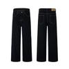 Muxi Roupas # Marca Americana de Moda de Rua Jeans Cor Original Versátil Calça de Corte A Linha Perna Reta Jeans de Perna Larga que Valoriza a Altura