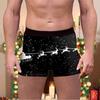 Comercio transfronterizo Ropa interior estampada para hombre de Navidad Europa y Estados Unidos nuevos cómodos transpirables de seda de leche boxers de cintura