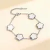 Set de collar de trébol de cinco hojas, collar de acero inoxidable de titanio, pulsera, pendientes, juego de joyería chapado en oro de 18 quilates