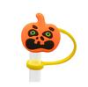 Capa de Palha de Abóbora de Halloween Copo de Água à Prova de Poeira Tampa de Palha de Silicone Plugue de Palha Acessórios Decorativos Atacado Pontual