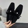 Elegantes Zapatos de Noche con Lazo Estilo Francés, Zapatos de Salón Grises Claros para Mujer, Nuevo Estilo Otoño e Invierno, Tacón Grueso, Zapatos Mary Jane con Forro de Felpa