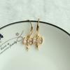 Bolsa de oro de 14K, gancho para oreja de escalera cuadrada de circón, accesorios para joyería hechos a mano DIY, aretes caseros con soporte vacío de perla, aretes microincrustados