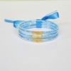 Traje de Cinta de Color de 3 Capas Pulsera de Lentejuelas Medias Transparentes Pulsera de Lazo para Dama Pulsera Linda de Manguera de Silicona