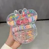 Nuevo set de caja de regalo con coletero y pinzas para el pelo para niñas, cuerda para el pelo dulce de macarrón, pinzas lindas, set de caja de regalo de accesorios para el pelo