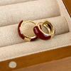 Pendientes de gota de esmalte rojo sencillos de Año Nuevo que combinan con todo, pendientes de mujer de otoño e invierno de alta calidad, pendientes únicos, pendientes, hebilla de oreja, moda