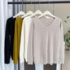Ropa para Mujer Tallas Grandes 2025 Otoño e Invierno Nuevo Suéter de Punto con Botones y Canalé de Cuello en V Camisa Básica Casual 5419