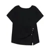 Ropa de verano ALINDM para mujer de talla grande, blusas elegantes de manga corta para mujeres de talla grande, camisetas adelgazantes de 100 kg, elegantes y hermosas