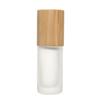 Tapa de bambú botella de bola de vidrio esmerilado agua repelente de mosquitos aceite esencial agua para el cabello agua de colonia calamina perfume botella con cuentas