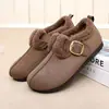 2026 Invierno Nuevos Zapatos Mary Jane de Algodón Retro con Velcro Zapatos Birkenstock Cálidos de Doble Algodón Protección contra el Frío Antideslizantes Zapatos para Mujer