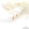 Pendientes sencillos de alambre redondo chapado en cobre de oro de 14 quilates con resorte, gancho para la oreja, hechos a mano, accesorios de joyería
