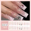 Uñas francesas con diseño de amor, hechas a mano para el Día de San Valentín, al por mayor, con pegamento de gelatina, parches para uñas postizas