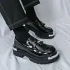 Sapatos Mocassins Masculinos Casuais Tênis de Estudante Sapatos de Couro Tamanho Grande Sapatos Masculinos Moda de Comércio Exterior Branco com Solado Grosso Transfronteiriço