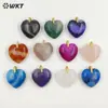 WT-P2125 Colores Amatista Suave Cristal Blanco Piedra Forma de Corazón Colgante de Piedra Preciosa Joyería Accesorios Semi-terminados para DIY