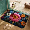 Alfombrilla de suelo de terciopelo de cristal floral de alta venta en temu, cachemir sintético, alfombrilla para la entrada del hogar, resistente a la suciedad y al desgaste, alfombrilla de puerta en stock
