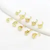 Fivela Coberta com Concha Conservadora de Cor Ouro Real Banhado a Cobre 18K Coração Gancho Único Fivela Coberta Acessórios com Contas Fivela de Acabamento DIY B81