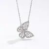 Set de Collar y Aretes de Mariposa con Circonita Incrustada en Plata de Ley S925 Transfronterizo Europeo y Americano Accesorios de Moda de Alta Gama Elegantes y con Estilo
