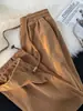 Calça de Veludo Cotelê Masculina Primavera e Outono Estilo Japonês Retro Cordão na Cintura Calça Esportiva Perna Larga Solta Calça Reta Casual