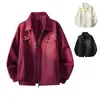 Jaqueta bomber estilo retro americano, jaqueta casual masculina de corte solto para primavera/outono, peça versátil para casal, jaqueta baseball