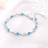 Pulsera de Cristal Zircón Azul con Forma de Corazón de Nuevo Estilo Coreano para Mujer Estilo Mori ins Diseño Nicho Pulsera de Amor Joyería