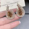 Pendientes de Girasol de Moda de Lujo Ligero Estilo Francés, Diseño Exquisito y Único, Pendientes Versátiles y Super Brillantes