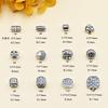 Accesorios de Plata de Ley 925 Vintage Cuentas Tubo Carácter Fu Agujero Grande Tejido Cuentas Cuentas Diy Cristal Pulsera Collar Accesorios