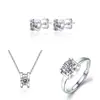 Collar de Plata de Imitación S925 con Diamante Moissanita para Mujer Estilo Frío de Ins Colgante de Anillo de Cabeza de Toro Cadena para Clavícula