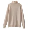 Suéter básico de punto grueso de color liso, cuello alto transfronterizo, holgado, manga larga para mujer, nueva ropa de mujer estilo coreano para otoño e invierno 2026