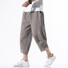 Estilo chino japonés verano delgado para hombre pantalones harem sueltos de algodón lino talla grande bombachos vintage pantalones capri al por mayor