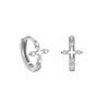 Brincos de Prata Esterlina S925 com Zircônia Microincrustada Cruz Feminino Moda Simples Comércio Exterior Arte Transfronteiriça Fivela de Orelha de Alto Padrão