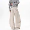 Jeans Retro Americanos de Pierna Ancha hasta el Suelo con Bordado de Estrella y Letras, Corte Limpio, Estilo Cimitarra, Unisex, Modernos