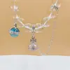 Retenção de Cor Elevada 14K Retenção de Cor Acessórios de Cristal Pingente Rainha Mãe Saturno Corrente de Segurança Cruz DIY Pulseira Colar