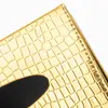 Nova Caixa de Lenços de Couro Dourado para Sala de Estar de Casa Mesa de Centro Mesa de Jantar Caixa de Lenços Deslizante Moderna Simples Hotel Caixa de Lenços Deslizante de PU