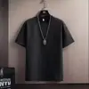 Camiseta Masculina de Manga Curta com Fio, Estilo Fino de Verão, Top Texturizado da Moda, Camiseta Masculina Versátil Casual Solta de Secagem Rápida